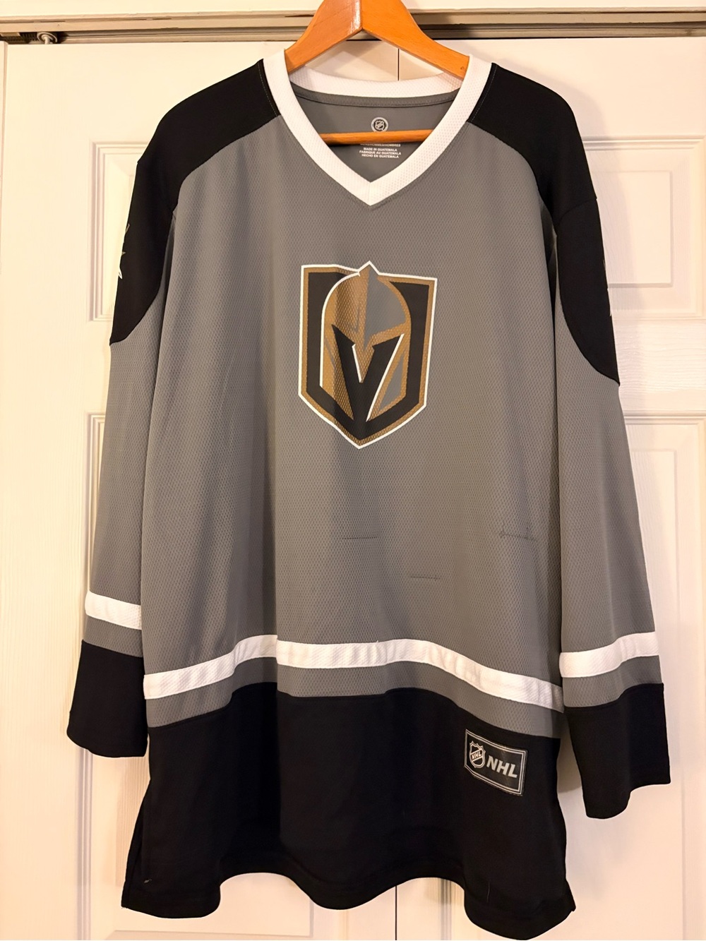 NHL Vegas Golden Knights Gray and Black Crewneck Jersey